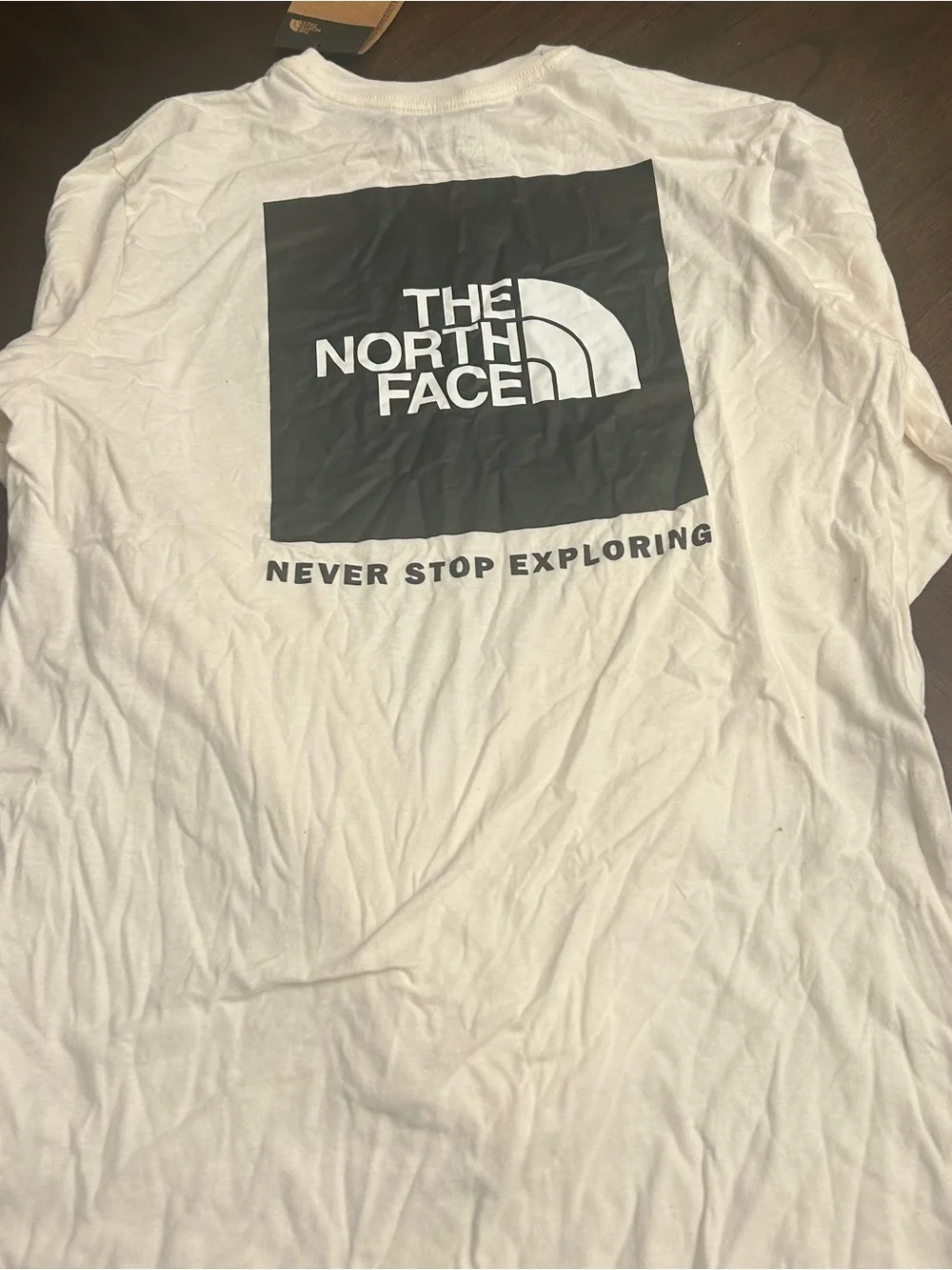 THE NORTH FACE Men's Sleeve Long Sleeve Tee, Gardenia White Black, Medium New
